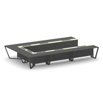Стол для переговоров П-образный Steel Meet KM-PR.B.SP-15P / Тиквуд Светлый – Графит Глянец – Металл Черный / 4800×3200×750
