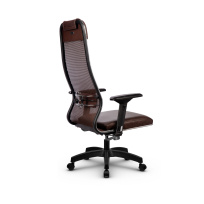 Кресло для руководителя Метта L 1m 36/4D_17831_Сетка X2 - Коричневый_Кожа перфорированная NewLeather - Темно-коричневый Кресло для руководителя Метта L 1m 36/4D_17831_Сетка X2 - Коричневый_Кожа перфорированная NewLeather - Темно-коричневый