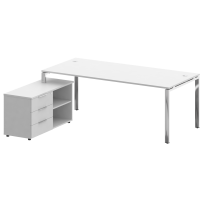 Metal System Direct Стол руководителя с тумбой левый БГ.СРТ-6.9 (L) Акация/Нерж. сталь 2100*1720*750 Metal System Direct Стол руководителя с тумбой левый БГ.СРТ-6.9 (L) Акация/Нерж. сталь 2100*1720*750