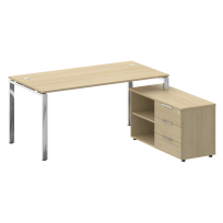 Metal System Direct Стол руководителя с тумбой правый БГ.СРТ-4.8 (R) Акация/Нерж. сталь 1700*1620*750 Metal System Direct Стол руководителя с тумбой правый БГ.СРТ-4.8 (R) Акация/Нерж. сталь 1700*1620*750