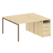 Metal System Quattro Р. ст. с тумбой на П-образном м/к 40БП.РС-СТП-2.2 Акация/Антрацит металл 1612*1475*750 Metal System Quattro Р. ст. с тумбой на П-образном м/к 40БП.РС-СТП-2.2 Акация/Антрацит металл 1612*1475*750