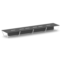 Стол для переговоров прямоугольный Steel Meet KD-PR.B.SP-24 / Тиквуд Светлый – Металл Белый / 8000×1600×750 Стол для переговоров прямоугольный Steel Meet KD-PR.B.SP-24 / Тиквуд Светлый – Металл Белый / 8000×1600×750