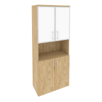 Onix Шкаф высокий широкий O.ST-1.4 R white Тиквуд светлый/Стекло whitе 800*420*1977 Onix Шкаф высокий широкий O.ST-1.4 R white Тиквуд светлый/Стекло whitе 800*420*1977