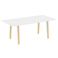 Onix Wood Direct Стол переговорный OW.PRG-19 Белый бриллиант/Дуб светлый/Белый металл 1980*980*750 Onix Wood Direct Стол переговорный OW.PRG-19 Белый бриллиант/Дуб светлый/Белый металл 1980*980*750