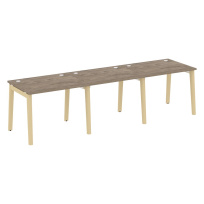 Onix Wood Рабочая станция OW.RS-3.1.8 Белый бриллиант/Дуб светлый/Белый металл 2940*800*750