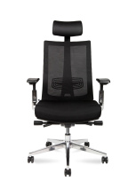 Кресло для руководителя NORDEN Vogue aluminium / черный пластик / черная сетка / черная ткань / аллюминевая база Кресло для руководителя NORDEN Vogue aluminium / черный пластик / черная сетка / черная ткань / аллюминевая база