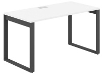 Стол офисный с лючком Allegro / 1400×700×750 / Профиль О-образный: 70×20 Антрацит / Столешница: Белый / AG.105.WH.L.72.AN Стол офисный с лючком Allegro / 1400×700×750 / Профиль О-образный: 70×20 Антрацит / Столешница: Белый / AG.105.WH.L.72.AN