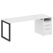 Metal System Quattro Р. ст. с тумбой на О-образном м/к 50БО.РС-СТП-1.4 Акация/Антрацит металл 2012*720*750 Metal System Quattro Р. ст. с тумбой на О-образном м/к 50БО.РС-СТП-1.4 Акация/Антрацит металл 2012*720*750