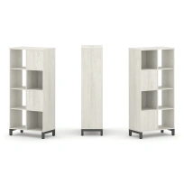 Стеллаж-перегородка двухсторонний средний четырёхъярусный Style Project SN.NSD-421 Тиквуд Светлый/Металл Белый 754×400×1615 Стеллаж-перегородка двухсторонний средний четырёхъярусный Style Project SN.NSD-421 Тиквуд Светлый/Металл Белый 754×400×1615