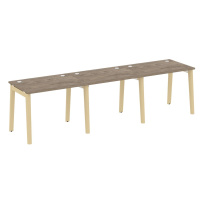 Onix Wood Рабочая станция OW.RS-3.1.7 Белый бриллиант/Дуб светлый/Белый металл 2940*720*750