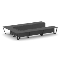 Стол для переговоров П-образный Steel Meet KD-PR.B.SP-15P / Тиквуд Светлый – Металл Черный / 4800×3200×750 Стол для переговоров П-образный Steel Meet KD-PR.B.SP-15P / Тиквуд Светлый – Металл Черный / 4800×3200×750