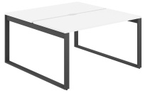 Стол-бенч с вырезом Allegro / 1600×1638×750 / Профиль О-образный: 70×20 Антрацит / Столешница: Белый / AG.139.WH.V.72.AN Стол-бенч с вырезом Allegro / 1600×1638×750 / Профиль О-образный: 70×20 Антрацит / Столешница: Белый / AG.139.WH.V.72.AN