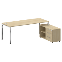 Metal System Direct Стол руководителя с тумбой правый БГ.СРТ-6.8 (R) Акация/Нерж. сталь 2100*1620*750 Metal System Direct Стол руководителя с тумбой правый БГ.СРТ-6.8 (R) Акация/Нерж. сталь 2100*1620*750