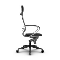 Кресло для руководителя Метта L 1m 42/K_17840_Кожа перфорированная NewLeather – Черный