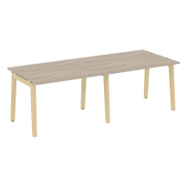 Onix Wood Стол переговорный (2 столешницы) OW.PRG-2.2 Белый бриллиант/Дуб светлый/Белый металл 2360*980*750 Onix Wood Стол переговорный (2 столешницы) OW.PRG-2.2 Белый бриллиант/Дуб светлый/Белый металл 2360*980*750