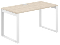 Стол офисный с лючком Allegro / 1600×600×750  / Профиль О-образный: 70×20 Металлокаркас: Белый / Столешница: Акация равелло / AG.103.AR.L.72.WH