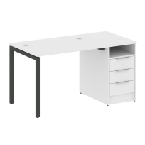 Metal System Quattro Р. ст. с тумбой на П-образном м/к 40БП.РС-СТП-1.1 Акация/Антрацит металл 1412*720*750 Metal System Quattro Р. ст. с тумбой на П-образном м/к 40БП.РС-СТП-1.1 Акация/Антрацит металл 1412*720*750