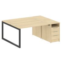 Metal System Quattro Р. ст. с тумбой на О-образном м/к 50БО.РС-СТП-2.3 Акация/Антрацит металл 1812*1475*750 Metal System Quattro Р. ст. с тумбой на О-образном м/к 50БО.РС-СТП-2.3 Акация/Антрацит металл 1812*1475*750