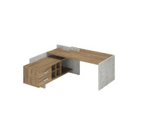 Стол для руководителя левый Wood&Stone / СФ-531211 / 2000×1798×840 / Дуб Чарльстон / Бетон Чикаго Стол для руководителя левый Wood&Stone / СФ-531211 / 2000×1798×840 / Дуб Чарльстон / Бетон Чикаго