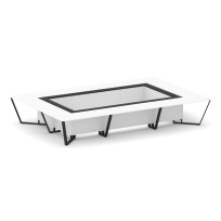 Стол для переговоров прямоугольный Steel Meet KM-PR.B.SP-20K / Тиквуд Светлый – Графит Глянец – Металл Черный / 4800×3200×750